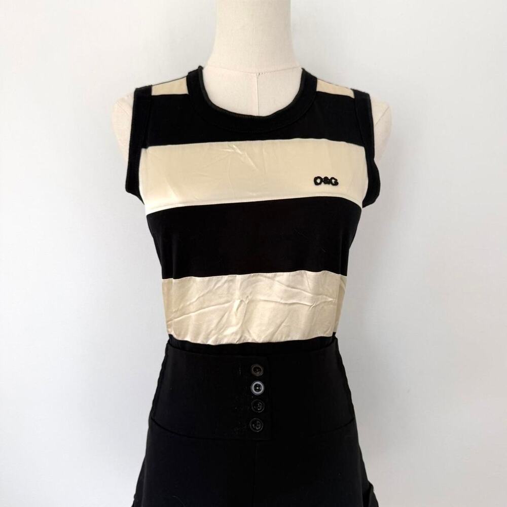 DOLCE & GABBANA SILK STRIPED TOP